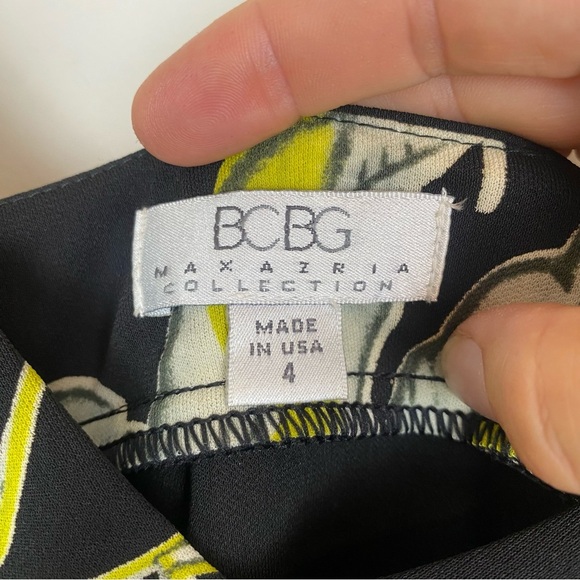 Vintage 90s BCBG Maxazria Black Floral Sweetheart Neckline Dress size 4 - Picture 5 of 7